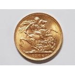 22CT GOLD 1906 FULL SOVEREIGN COIN