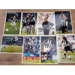 8 DIFFERENT SIGNED NEWCASTLE UNITED 8X12 INCH PHOTOGRAPHS OF GARY SPEED, SHAY GIVEN, LUA LUA,