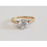 9CT YELLOW GOLD CUBIC ZIRCONIA SOLITAIRE SIZE G 1.4G