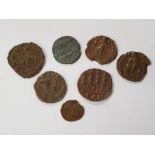 6 ROMAN COINS DATED 379-395 AD AND 402-450A, MAINLY AROUND THE TIME OF THEODOSIUS