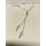 SILVER DOUBLE DROP TASSLE NECKLET 5G