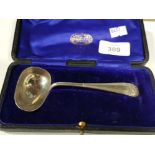 CASED SILVER BABY FEEDING SPOON BY MARTIN HALL AND CO SHEFFIELD 1901 33.4G