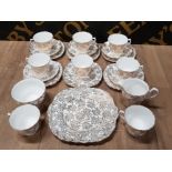 22 PIECES OF ROYAL VALE GOLD CHINTZ TEA WARE