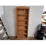 TRADITIONAL PINE 6 TIER BOOKSHELVES, 181CM X 61CM