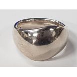 SILVER DOMED RING, 9.3G SIZE L
