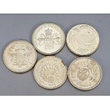 5 UK TWO POUNDS COINS DATED 1980S-90S