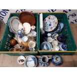 19TH CENTURY AND LATER CERAMICS TO INCLUDE WEDGWOOD IRONSTONE DINNER PLATE GINGER JARS STONEWARE