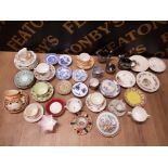 19TH CENTURY TEACUPS AND SAUCERS NURSERY PLATES ETC