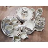 42 PIECES OF ROYAL DOULTON LAMBETHWARE, PATTERN SANDSPRITE