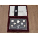 UK ROYAL MINT 1996 SILVER PROOF ANNIVERSARY SET OF 7 COINS IN ROYAL MINT CASE OF ISSUE WITH