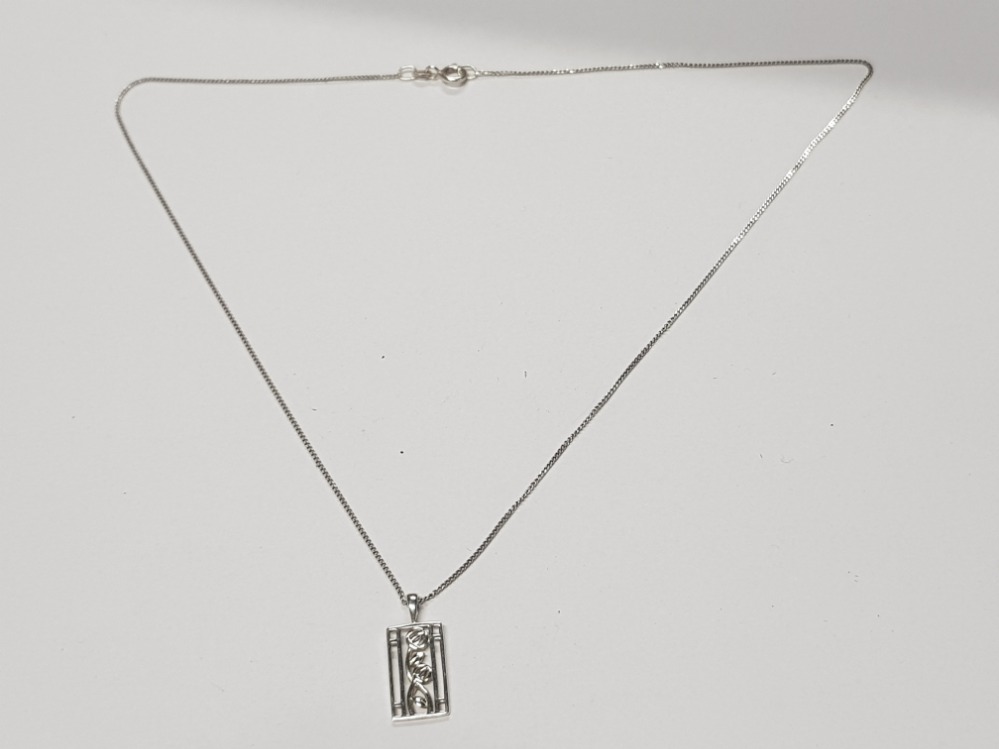 SILVER RENNIE MCKINTOSH PENDANT AND CHAIN, 2.6G - Image 3 of 3