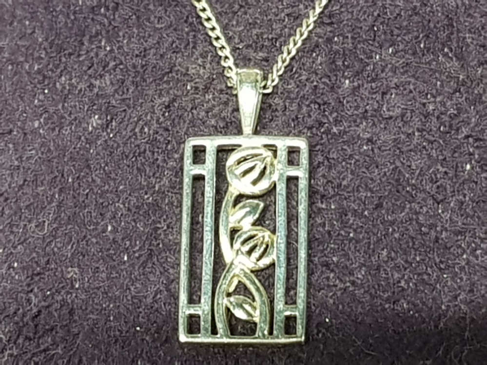 SILVER RENNIE MCKINTOSH PENDANT AND CHAIN, 2.6G - Image 2 of 3