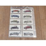 CIGARETTE CARDS MOTOR CARS BY LAMBERT AND BUTLER SET OF 25 GREEN BACK IN GOOD CONDITION