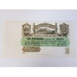 SOUTH AFRICA MONTAGU BANK 5 POUNDS BANKNOTE, UNISSUED REMAINDER 18XX SERIES NO 1775, PICK S231R,