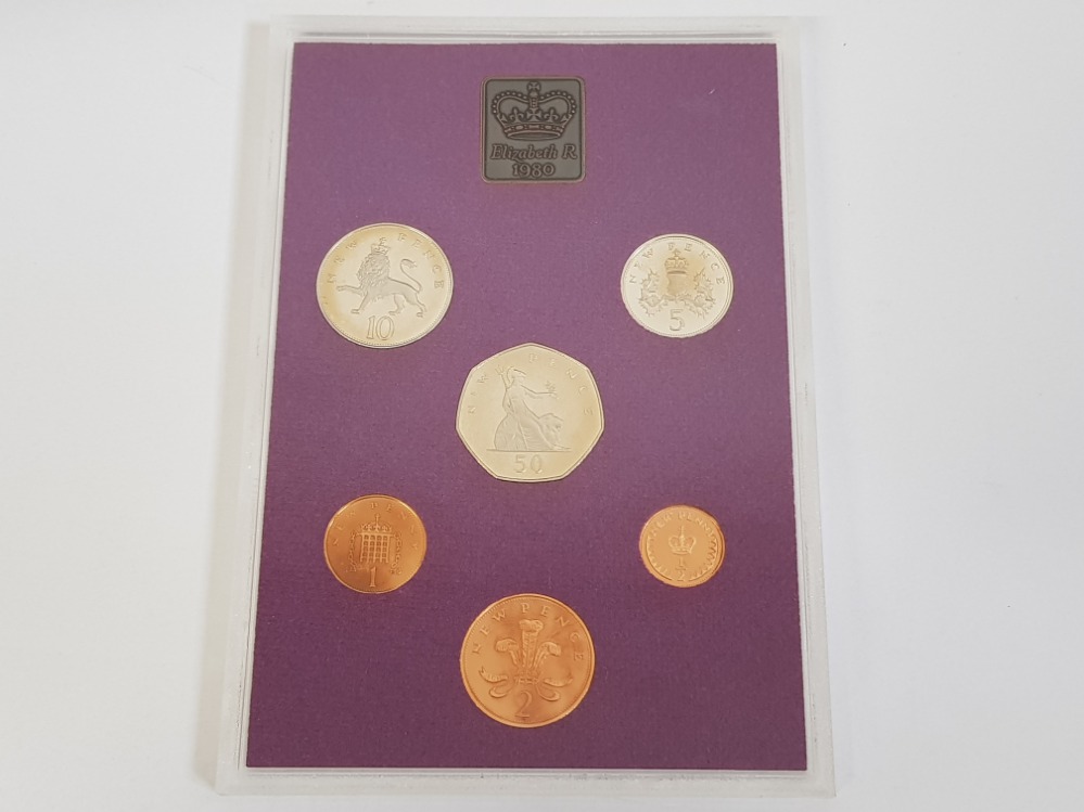 UK ROYAL MINT THE COINAGE OF GREAT BRITAIN AND NORTHERN IRELAND 1980 PROOF COIN SET, COMPLET WITH