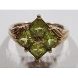 9CT YELLOW GOLD PERIDOT RING, 3.5G SIZE P1/2