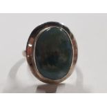 SILVER BLUE STONE RING, 8.1G SIZE N1/2