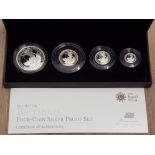 UK ROYAL MINT 2012 BRITANNIA SILVER PROOF SET OF 4 COINS IN CASE OF ISSUE WITH CERTIFICATE