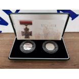 2006 VICTORIA CROSS 150TH ANNIVERSARY PROOF 50P X2 SILVER COINS WITH COA LIMITED TO 7500 8G
