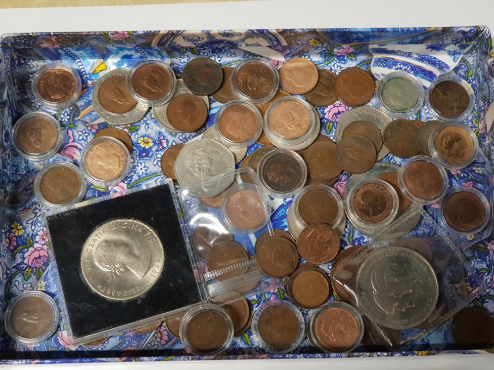 TRAY OF VARIOUS PRE DECIMAL COINS