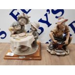 A CAPODIMONTE GROUP BY G ARMANI BIRTHDAY CAKE SIGNED TOGETHER WITH ANOTHER CAPODIMONTE STYLE