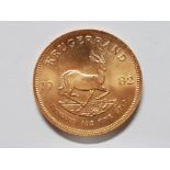 SOUTH AFRICAN 22CT GOLD 1982 1OZ KRUGERRAND COIN
