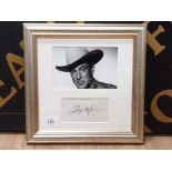 GARY COOPER 1901-1961 AUTOGRAPHED AND FRAMED PHOTO, ONE OF HOLLYWOODS HIGHEST EARNERS FOR 18 YEARS