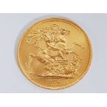 22CT GOLD 1974 FULL SOVEREIGN COIN