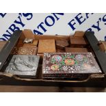 MIXTURE OF WOODEN JEWELLERY AND SEWING BOXES
