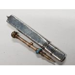 2 ANTIQUE PENCILS ONE SILVER AND ONE ROLLED GOLD 6.7G GROSS