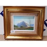 AN OIL PAINTING BY ROBERT RITCHIE 'FLEETWITH PIKE' LAKE DISTRICT SIGNED 12 X 17CM