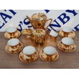 16 PIECE BAVARIA GILDED TEA SET, JOHANN FELTMANN