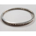 SILVER CUBIC ZIRCONIA BANGLE, 18.1G