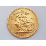 22CT GOLD 1966 FULL SOVEREIGN COIN