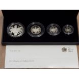 UK ROYAL MINT 2011 BRITANNIA SILVER PROOF COIN SET OF 4 COINS IN CASE OF ISSUE WITH CERTIFICATE