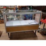 GLASS FRONTED SHOP DISPLAY CABINET WITH SLIDING DOORS