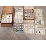 VICTORIAN AND LATER MICROSCOPE SLIDES CONTAINING PLANTS MOLLUSC HUMAN SKIN LUNG ONE BOX MOSTLY