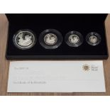 UK ROYAL MINT 2009 BRITANNIA SILVER PROOF SET OF 4 COINS IN CASE OF ISSUE WITH CERTIFICATE