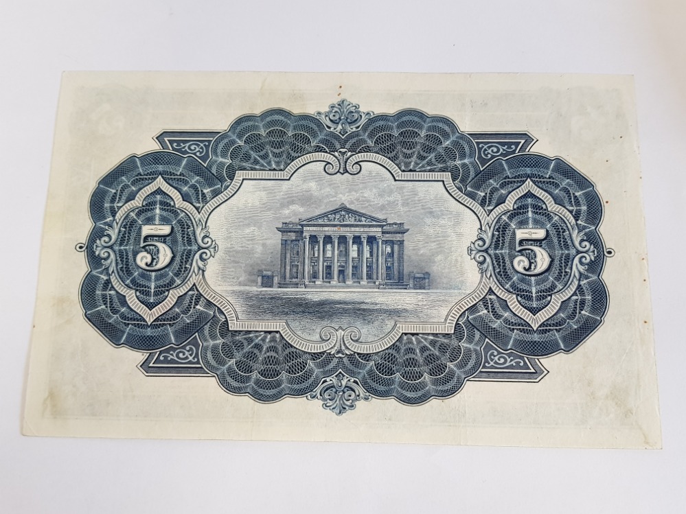 SCOTLAND COMMERCIAL BANK OF SCOTLAND LTD 5 POUNDS BANKNOTE DATED 6-8-1935, SERIES 14/N 16996, A - Image 2 of 2