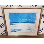 A LIMITED EDITION COLOUR PRINT AFTER ROBERT KELSEY SCOTTISH BEACH SCENE NO 106/950 47 X 57CM