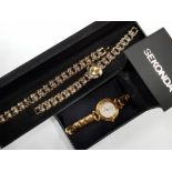 GOLDPLATED LADIES WATCH AND BRACELET 2 PIECE SET TOGETHER WITH LADIES SEKONDA WRISTWATCH