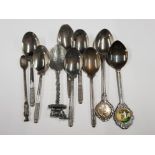 6 E.P.O.B SILVER PLATED AND COPPER GOLF SPOONS AND 4 OTHERS