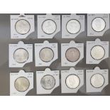 12 AUSTRIA 25 SCHILLING SILVER COINS FROM 1955 TO 1966