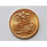 22CT GOLD 1974 FULL SOVEREIGN COIN