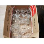 SEVENTEEN PIECES OF CUT CRYSTAL DRINKING GLASSES AND VASES