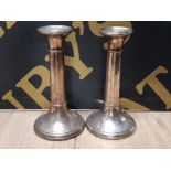 PAIR OF HALLMARKED BIRMINGHAM 1921 SILVER CANDLESTICKS