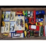 BOX CONTAINING A LARGE QUANTITY OF DIECAST VEHICLES INCLUDING CORGI AND DAYS GONE BY PLUS MORE MISC