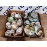 19TH CENTURY AND LATER CERAMICS TO INCLUDE TEACUPS AND SAUCERS ROYAL CROWN DERBY CREAM AND SUGAR