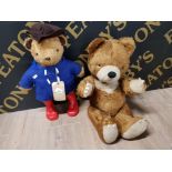 LARGE VINTAGE PADDINGTON TEDDY BEAR, PLUS ONE MORE WITH FUNCTIONING VOICE BOX