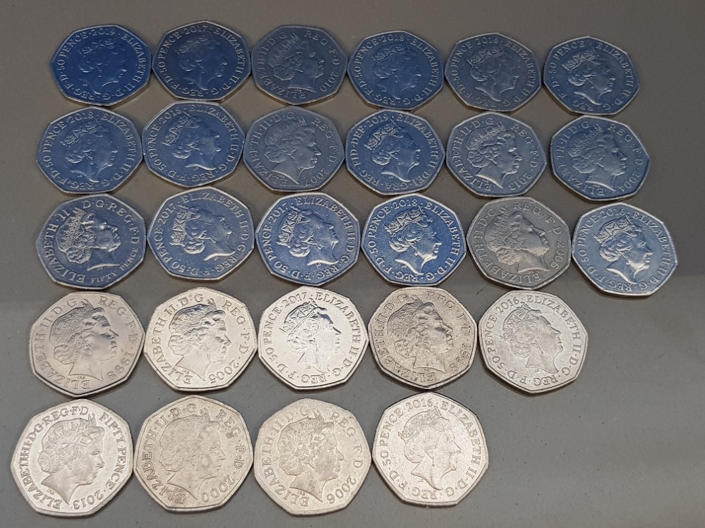 27 DIFFERENT UK 50P COINS COMMEMORATIVE ISSUES NICE CONDITION - Image 2 of 2